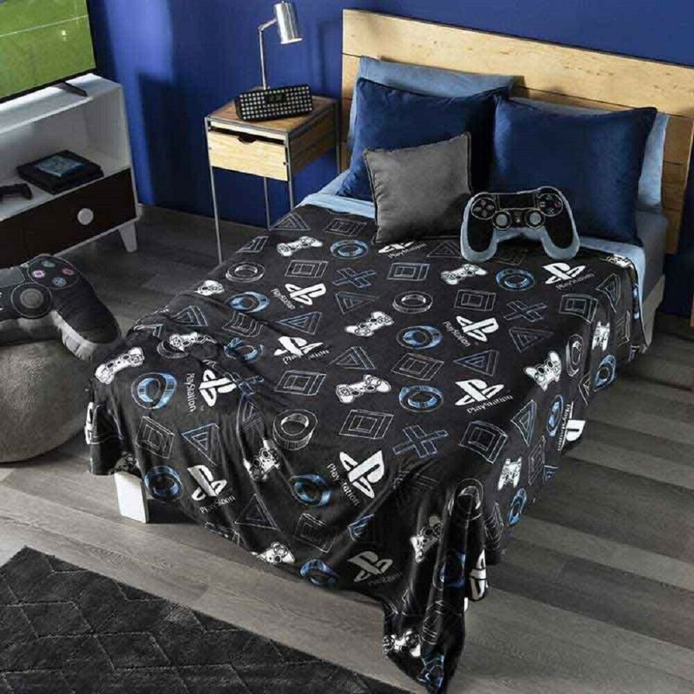 Black Playstation Print Full/Queen Blanket